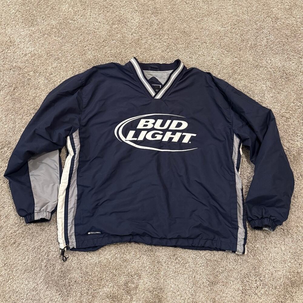 Vintage Bud Light Beer Windbreaker Jacket size Large